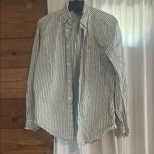 Tommy Hilfiger Green and White Casual Button Down Shirt